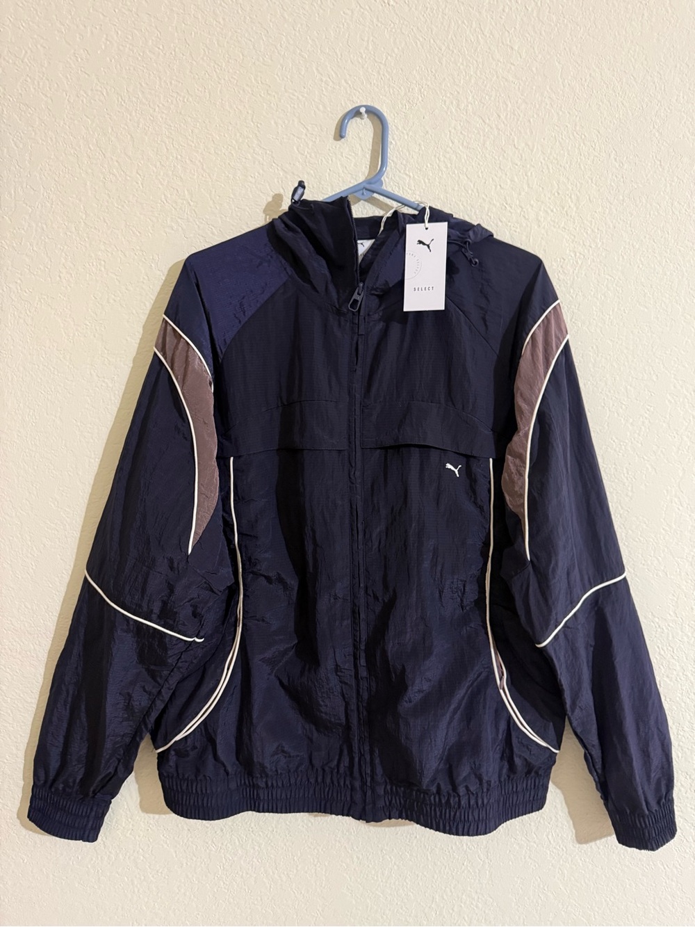 PUMA CLRT RIPSTOP JACKET Track Top Lightweight Mens Navy 633020-41 New Sz M, XL